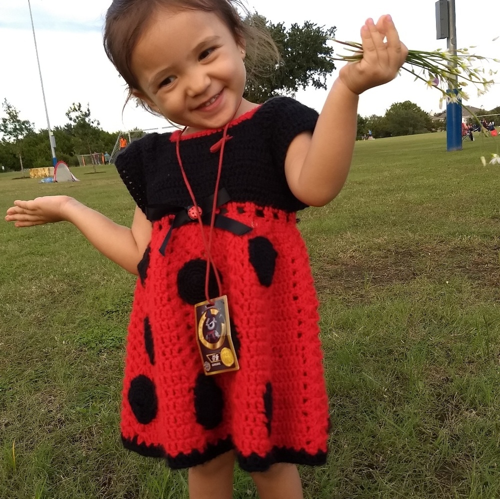 Beautiful custom Crochet Baby Girl Ladybug ??